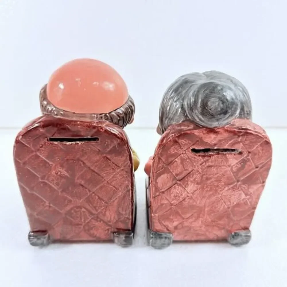 Vintage Japanese Elderly Couple Retirement Savings Piggy Banks Grandma & Grandpa